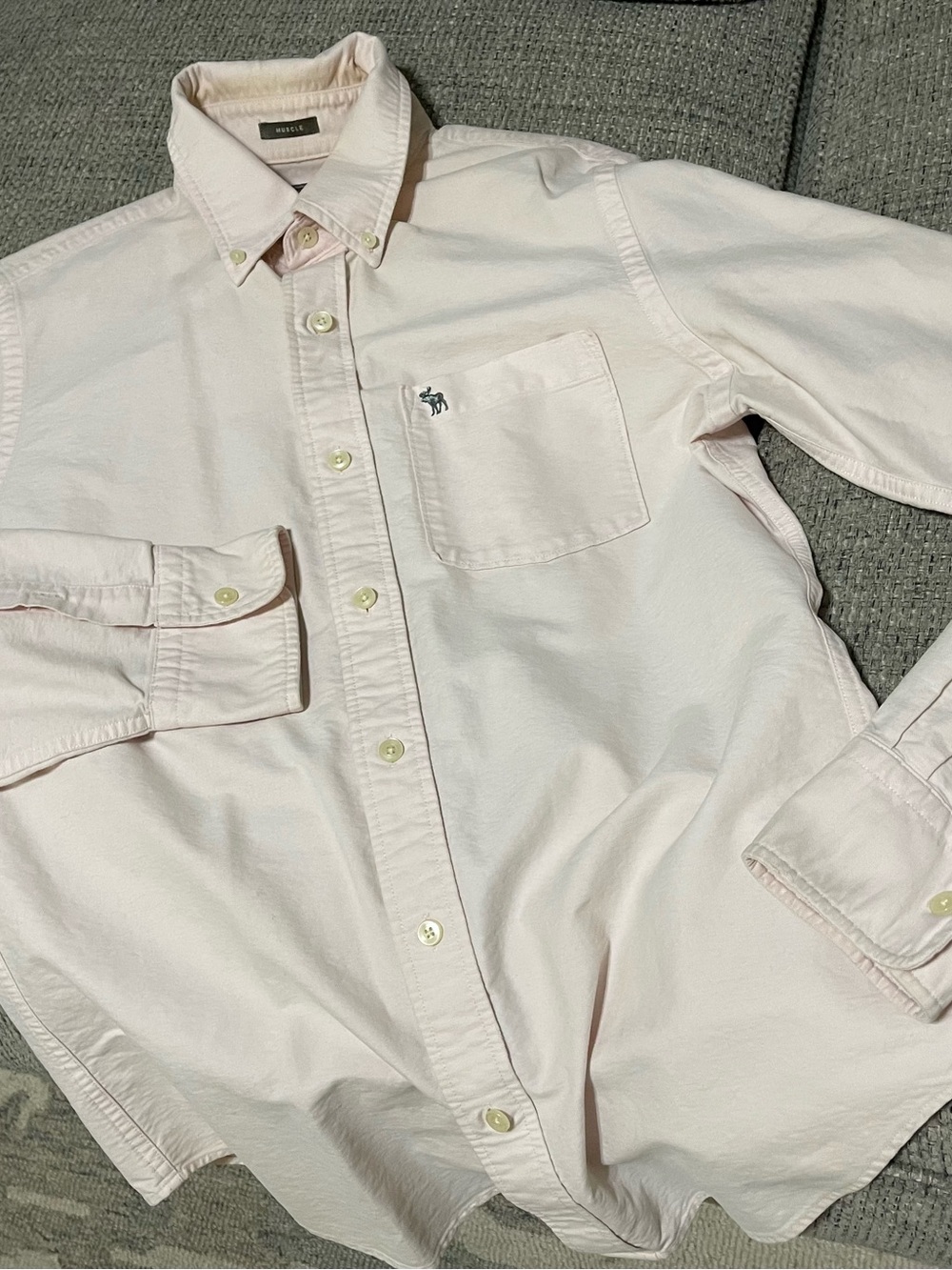 Abercrombie & Fitch Pale Pink Button-Down Shirt Mens